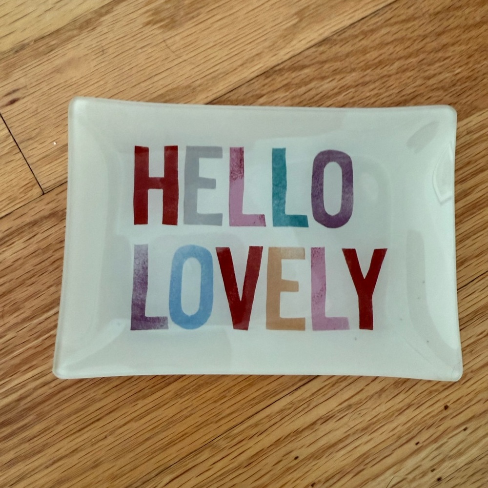 Colorful 'Hello Lovely' Decorative Tray